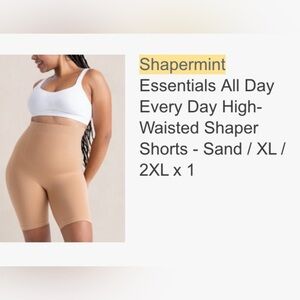 NWT Shapermint Essentials High-Waisted Shaper Shorts - XL/2XL - “Sand”